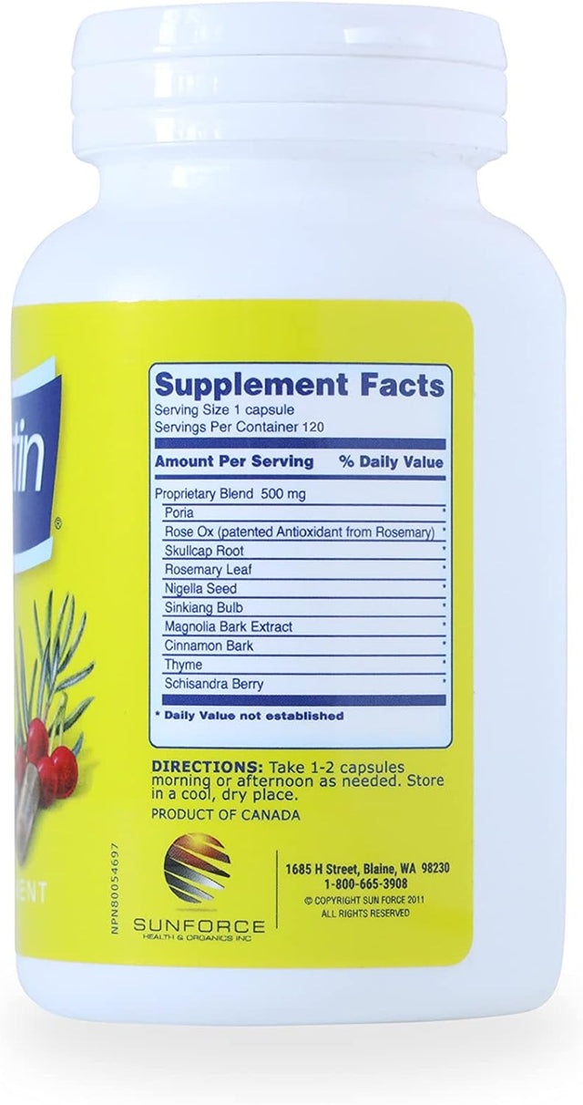 SUNFORCE HEALTH & ORGANICS Deep Lung Cleanse Veggie Caps | Respiractin Product Family of Herbal Supplements | Respiratory System Support (120)