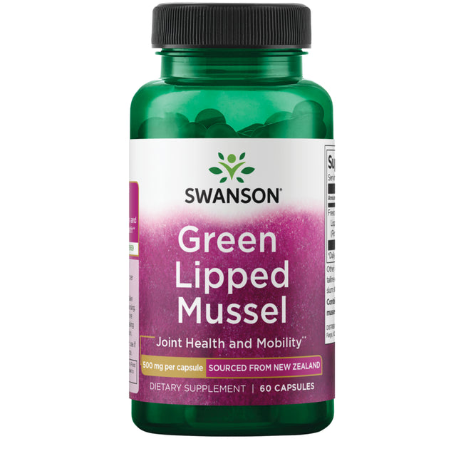 Swanson Green Lipped Mussel Capsules, 500 Mg, 60 Count