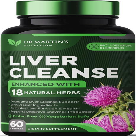 Liver Cleanse Detox & Support Supplement | 21 Natural Herbs for Your Liver | Advanced Formula for Enhanced Liver Health | Contains Milk Thistle Extract, Artichoke, Dandelion & More