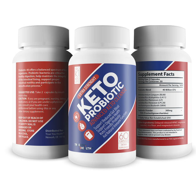 Keto Probiotic - Support Gut Health, Digestive Health, Immune Health, & Energy - Keto Friendly Probiotic Cleanser - Aid Reduced Gut Bloat & Healthy Gut Biome - Keto Friendly Probiotics & Prebiotic