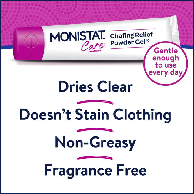 Monistat Chafing Relief Powder Gel, Anti-Chafe Protection, Fragrance Free, 1.5 Oz