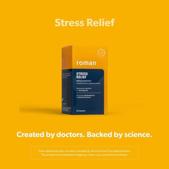 Roman Stress Relief Supplement for Men with Ashwaganda, 60 Capsules