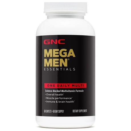 GNC Mega Men Essentials One Daily Multivitamin | Supports Overall Health and Muscle Performance | 60 Count