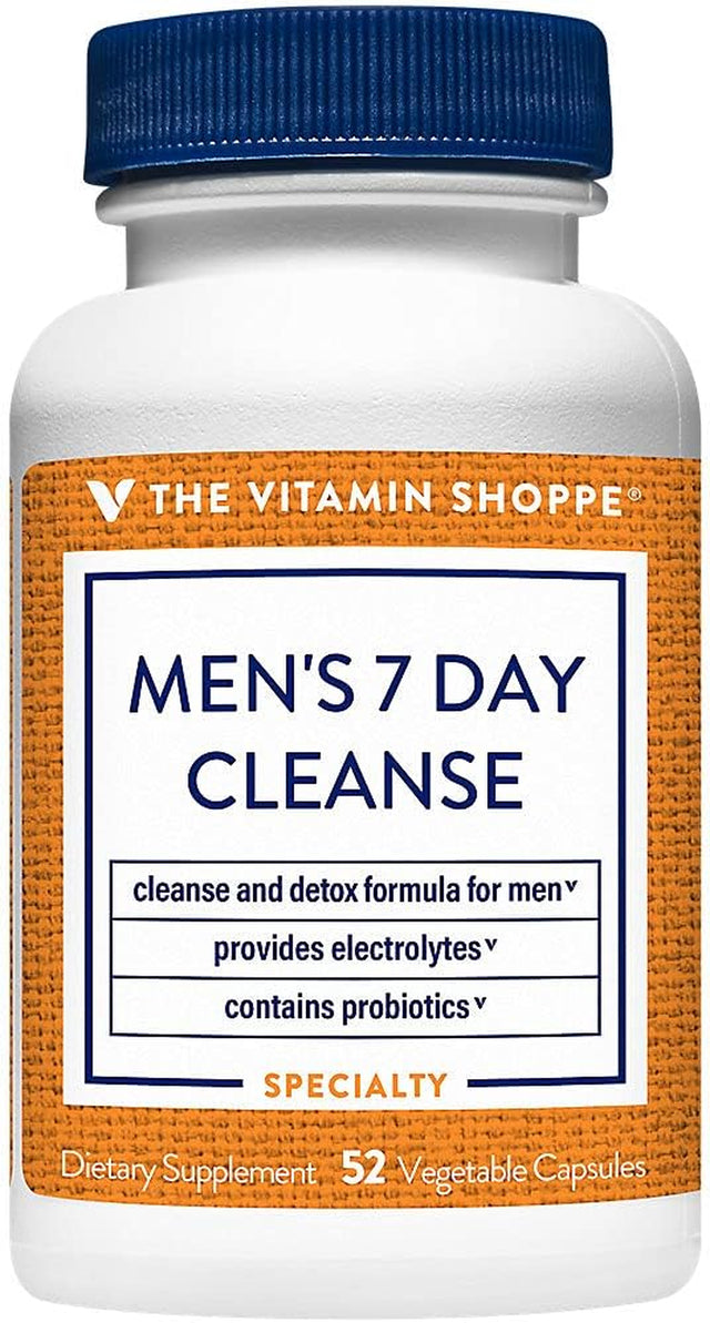 The Vitamin Shoppe Men'S 7 Day Cleanse - Detox Formula with Probiotics & Electrolytes (52 Vegetable Capsules)