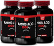 Best Pre Workout for Muscle Growth - Amino Acid 1000 MG Complex - L-Theanine Bulk Supplements - 3 Bottles 300 Capsules