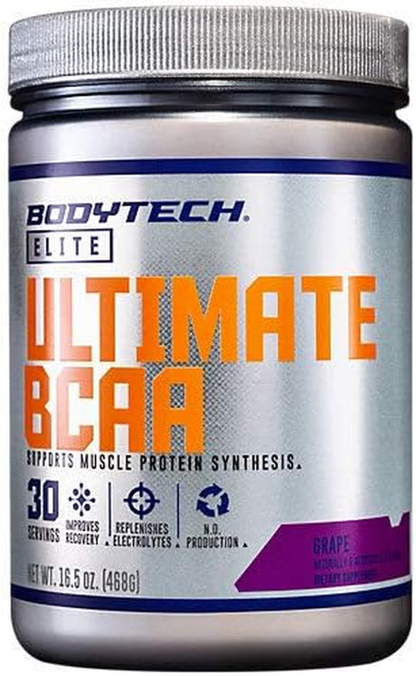 Ultimate BCAA Powder, Supports Muscle Protein Synthesis, Nitric Oxide Production, Grape (30 Servings)