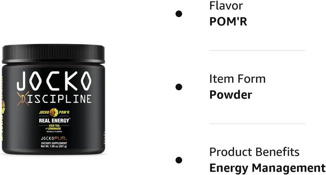 Jocko Fuel Pre Workout Powder (POM'R) | Preworkout Energy Powder Drink | Pre Workout for Men & Women | Keto, Vitamin C, Sugar Free Blend to Support Muscle Pump, Endurance & Recovery - 30 Servings