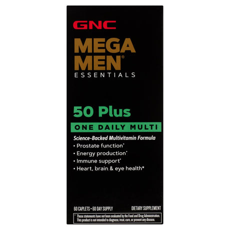 GNC Mega Men® 50-Plus One Daily Multivitamin, 60 Tablets, Vitamin and Mineral Support