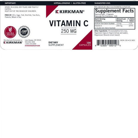 Vitamin C 250 Mg Capsules - Hypo - 250 Ct