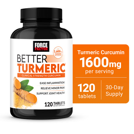 Force Factor Better Turmeric Joint Support Supplement with Turmeric and Curcumin, 120 Tablets