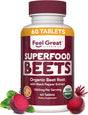 Organic Beet Root Powder Supplements (Tablets) by Feel Great Vitamin Co.| Beets Nitric Oxide Supplement | Red Beet Powder Support Healthy Circulation with Natural Nitrates for Natural Energy*