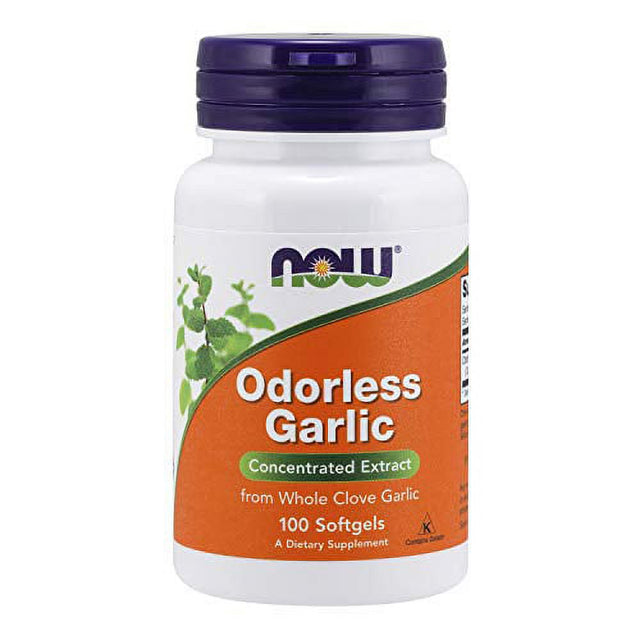 NOW Supplements, Odorless Garlic (Allium Sativum), Concentrated Extract, 100 Softgels