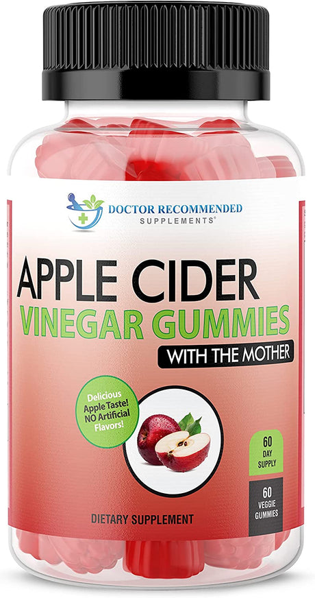 Apple Cider Vinegar Gummy Vitamins - 60 Day Supply of Apple Cider Vinegar Gummies with the Mother, B9, B12, Gluten-Free, Vegan, Non-Gmo ACV for Immunity & Boost Energy, Delicious Apple Flavor