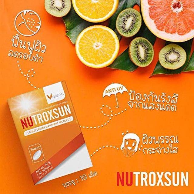 Nutroxsun Tablet, Strong Skin, Even When Exposed to Pollution or Sunlight (1 Box Contains 10 Tablets)