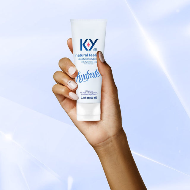 Water Based Lube K-Y Natural Feeling 3.38 Fl Oz Personal Lubricant for Adult Couples, Men, Women, Pleasure Enhancer, Vaginal Moisturizer, Ph Balanced, Hormone & Paraben Free, Latex Condom Compatible