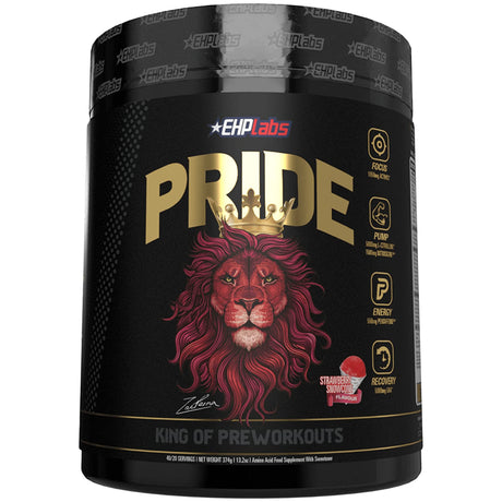 EHP Labs Pride Pre Workout Supplement Powder - Full Strength Pre-Workout Energy Supplement, Sharp Focus, Epic Pumps & Faster Recovery - Strawberry Snowcone (40 Servings)