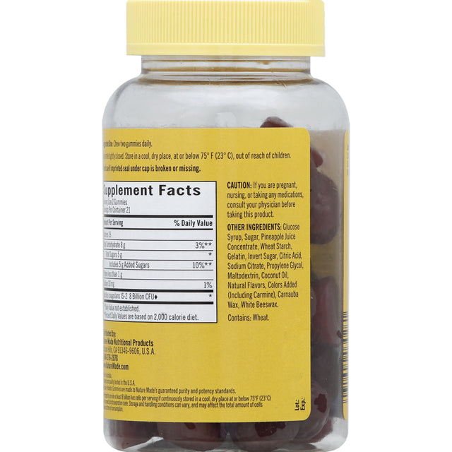 Nature Made Ultra Strength Digestive Probiotics Gummies 8 Billion CFU per Serving, 42 Count