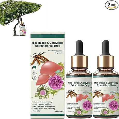 Milk Thistle & Cordyceps Sinensis Drops, Milk Thistle & Cordyceps Extract Herbal Drop, Herbal Supplements, Powerful Liver Support