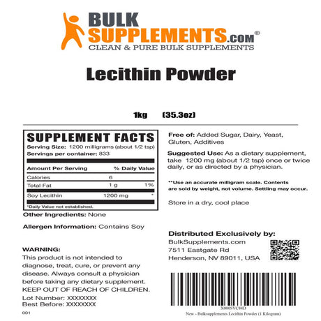 Bulksupplements.Com Lecithin Powder - Lactation Support - Soy Lecithin Powder - Milk Flow Supplements (5 Kilograms)