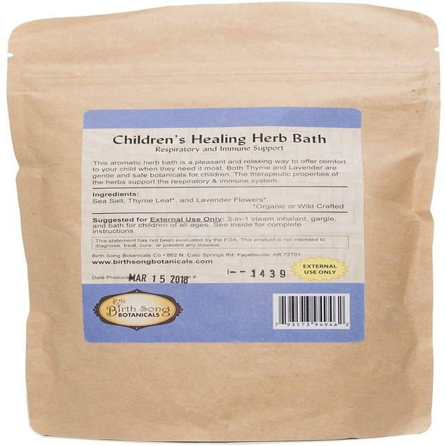 Birth Song Botanicals Children'S Healing Herb Bath for Allergy, 8Oz Bag Herbal Bath Salt