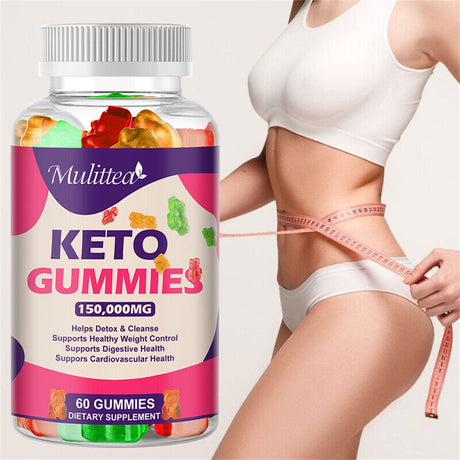 Mulittea Keto ACV Gummies 60 Count for Detox & Cleanse - Weight Loss & Immune Support - 150,000Mg per Serving