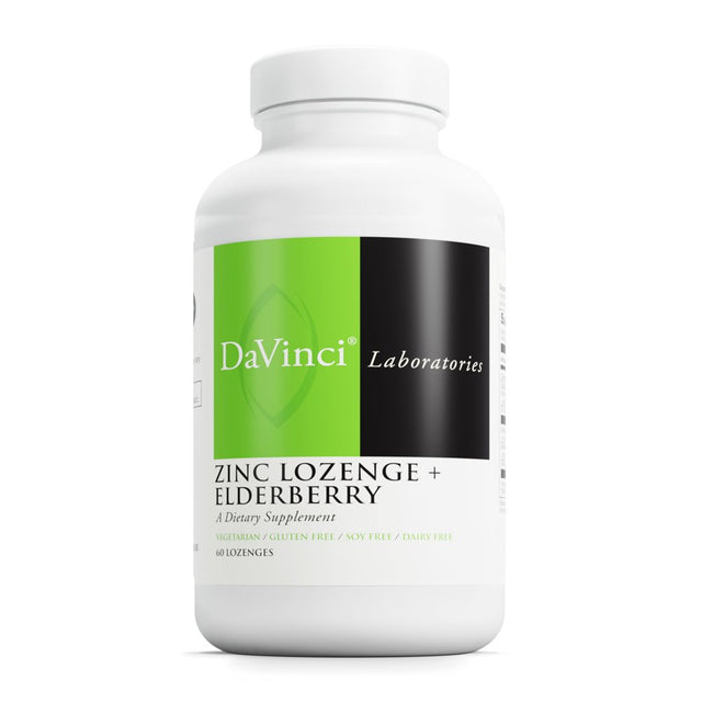 Davinci Labs Zinc Lozenge + Elderberry - Support Immune System* - Lemon Flavor - 60 Lozenges