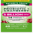 Probiotics for Women | 5 Billion Active Cultures | 40 Vegetarian Capsules | with Cranberry | Non-Gmo, Gluten Free | by Natures Truth