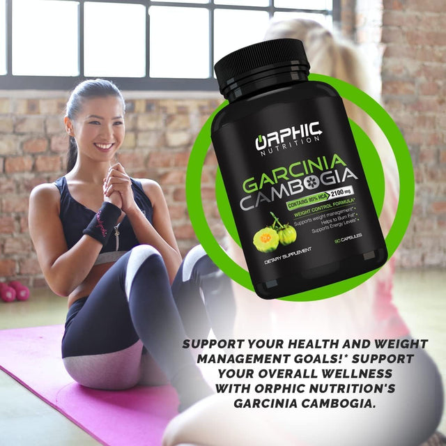 ORPHIC NUTRITION Garcinia Cambogia Extract 1 Month Supply - to Support Weight Loss Efforts* - Helps Curb Appetite*, Suitable for Vegetarians - 2100 MG - 90 Caps