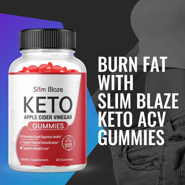 (1 Pack) Slim Blaze Keto ACV Gummies - Supplement for Weight Loss - Energy & Focus Boosting Dietary Supplements for Weight Management & Metabolism - Fat Burn - 60 Gummies