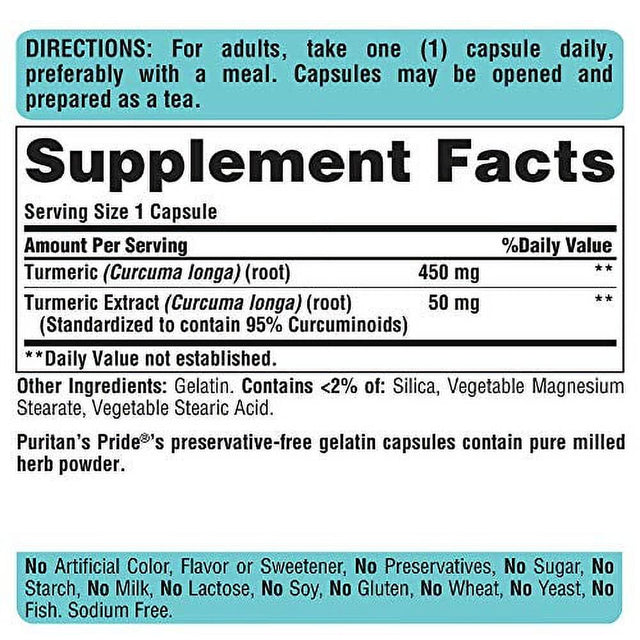 Puritan'S Pride Turmeric Curcumin 500 Mg-180 Capsules