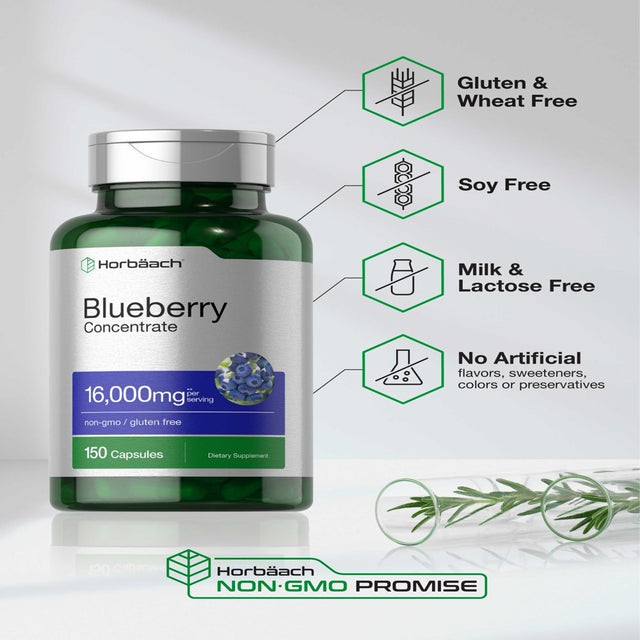 Blueberry Extract 16000Mg | 150 Capsules | by Horbaach