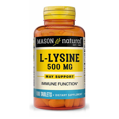 Mason Natural L-Lysine 500Mg with Calcium - Improved Immune Function, 100 Tablets