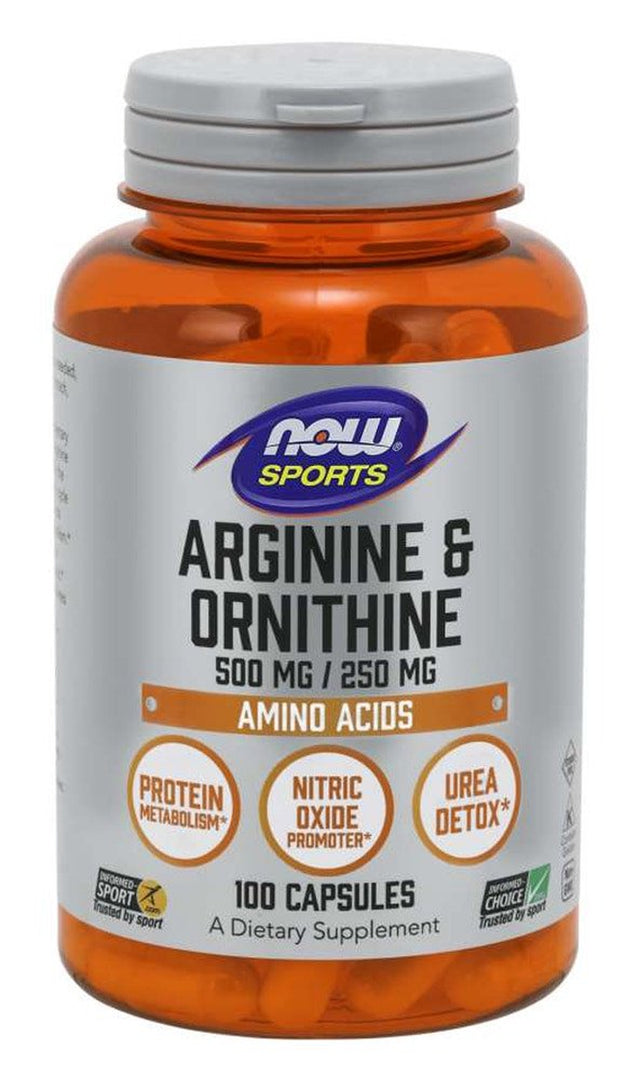 NOW Sports Arginine & Ornithine -- 100 Capsules