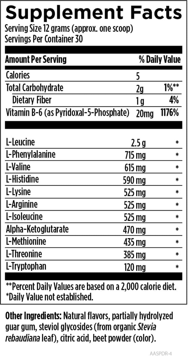 Designs for Health Complete Amino Acid Powder with Bcaas - Amino Acid Supreme, Fruit Punch (30 Servings / 360G)