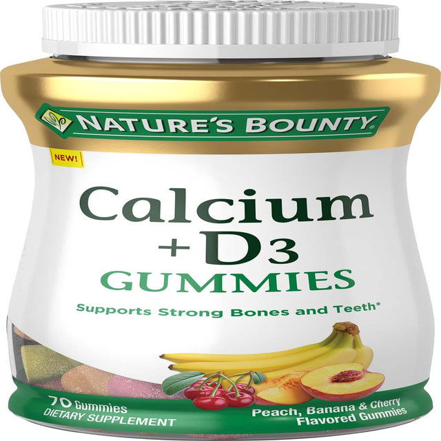 Nature'S Bounty Calcium + Vitamin D3 Gummies, Multi-Flavored, 70 Ct.