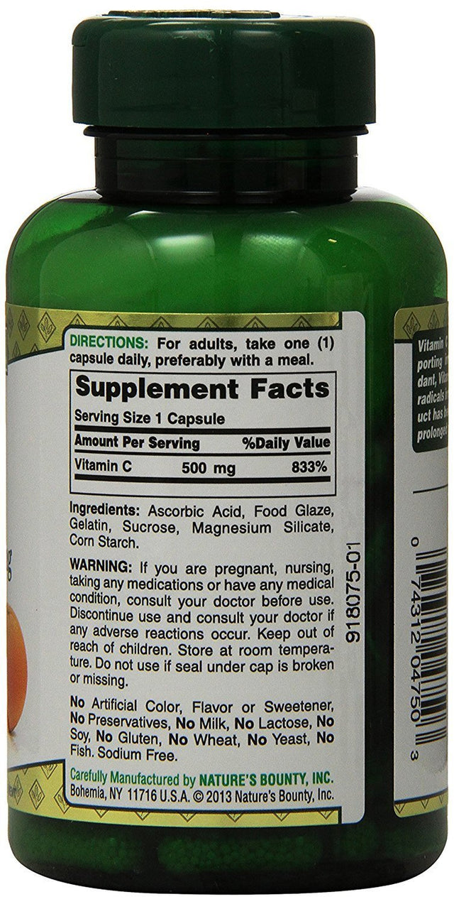 Nature'S Bounty Vitamin C Supplement 500Mg Supports Immune Health, 100Ct