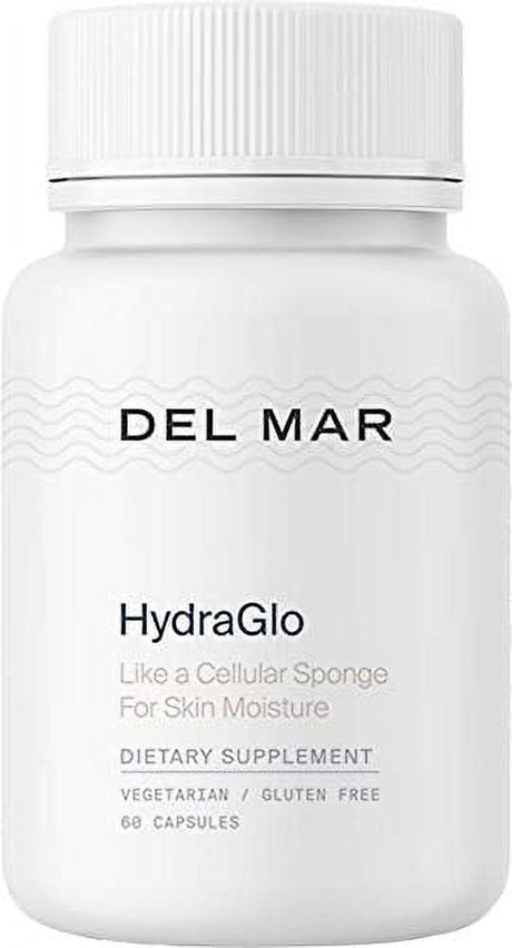 Del Mar Labs Hydraglo - Dietary Hyaluronic Acid Supplement - Aging and Joint Health Support - Helps Restore Smooth, Supple Skin - 60 Veggie Capsules