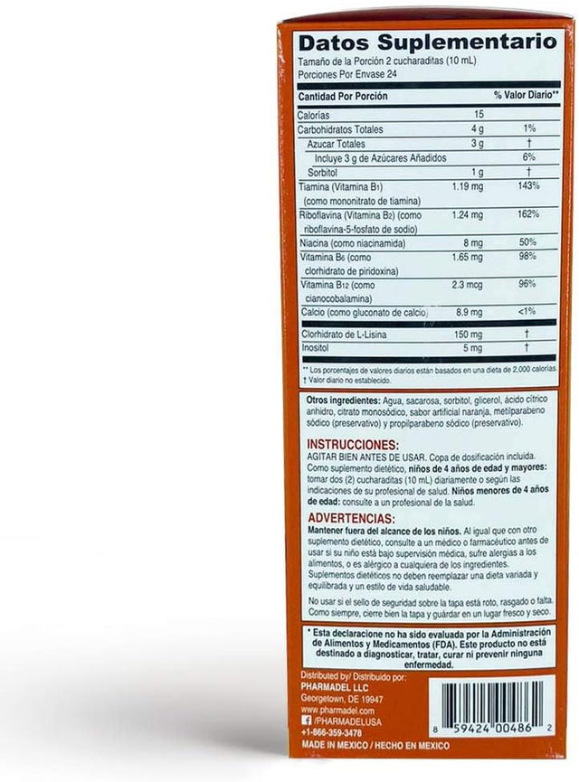 Girafkids Appetite Vitamins for Kids – 8Fl Oz Appetite Boost Syrup – L-Lysine, Inositol, Calcium and Vitamins – Orange Flavor – Premium Energy Booster, Improves Appetite