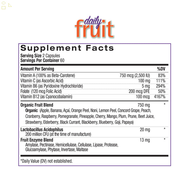 Natrol Juicefestiv Daily Fruit & Veggie, 240 Capsules | 120 Fruitfestiv Capsules and 120 Veggiefestiv Capsules