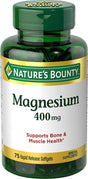 Nature'S Bounty Magnesium Supplements, 400 Mg Gels, Unflavored, 75 Count