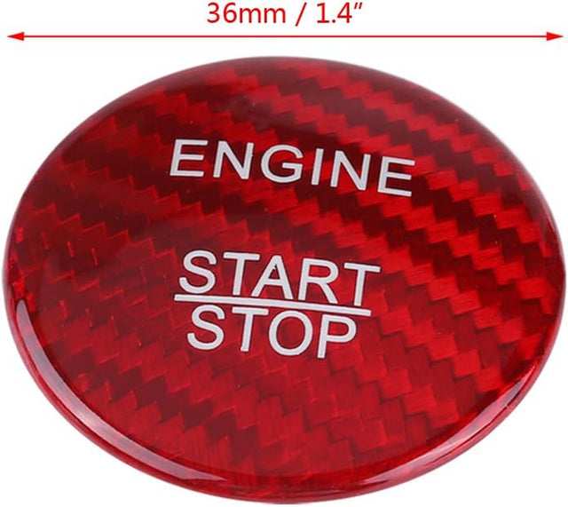 KIMISS Carbon Fiber Car Engine Start Stop Button Cover Keyless Go Ignition Stickers for Mercedes Benz a B C GLC GLA CLA ML GL Class, Etc