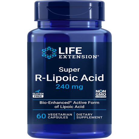 Life Extension Super R-Lipoic Acid – Longevity Supplement for Oxidative Stress Defense – with 240 Mg of Active R-Form of R-Lipoic Acid – Gluten-Free – Non-Gmo – Vegetarian – 60 Capsules