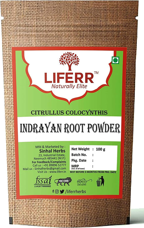 LIFERR Indrayan Phal Powder | Citrullus Colocynthis Powder | Bitter Apple Powder | Makal | Ghorumba | Panjot | 200G