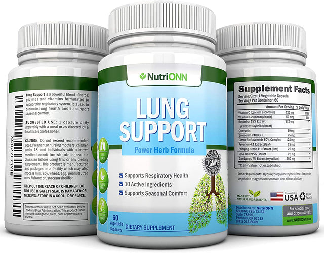 Lung Cleanse - Powerful Lung Detox Program - 100% Vegetable Based - Great for Smokers - Supports Respiratory Health - Helps Reduce the Production of Mucus - Promotes Comfortable Breathing