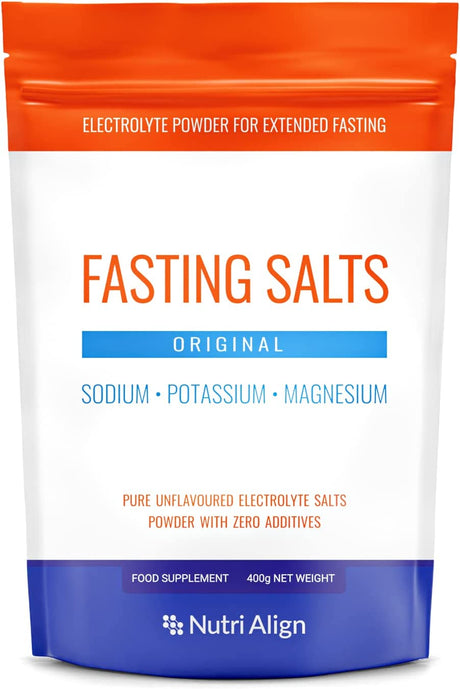 Nutri-Align Fasting Salts Electrolytes Powder | 400G Sodium Potassium Magnesium Electrolytes | Pure Unflavoured Electrolytes for Extended and Intermittent Fasting | Sugar Free & Filler Free