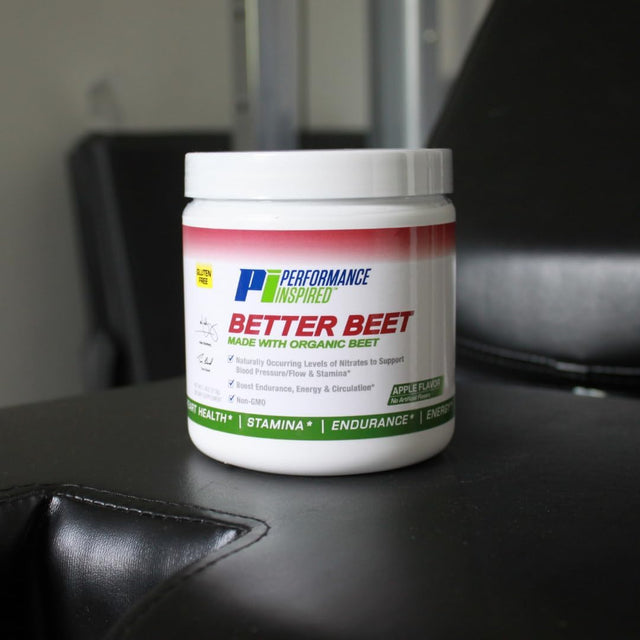 PERFORMANCE INSPIRED Nutrition Better Beet Powder - 100% Organic Beet – Boost Nitric Oxide – All-Natural Clean Energy - Boost Endurance – G-Free - Non-Gmo - Apple Flavor - 30 Servings