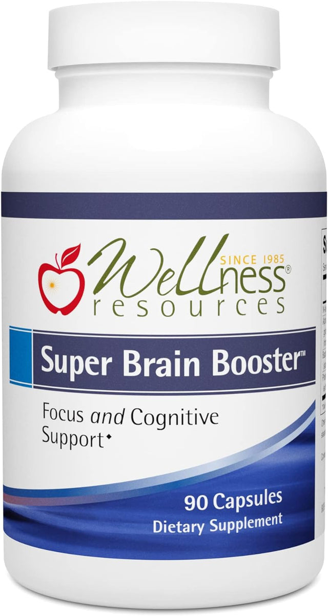 Wellness Resources Super Brain Booster with Phosphatidylserine, N-Acetyl Tyrosine, Alpha GPC and Bacopa for Mental Clarity, Focus and Memory (90 Capsules)