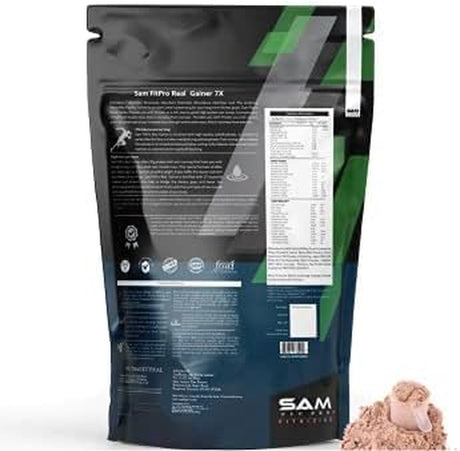 Samfit Pro Real Gainer 7X - 20G Protein per Serving 750Grm (Chocolate) for High Muscle Mass Gainer