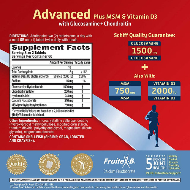 Schiff Move Free Advanced Joint Health with Glucosamine & Chondroitin Tablets, 80 Ct