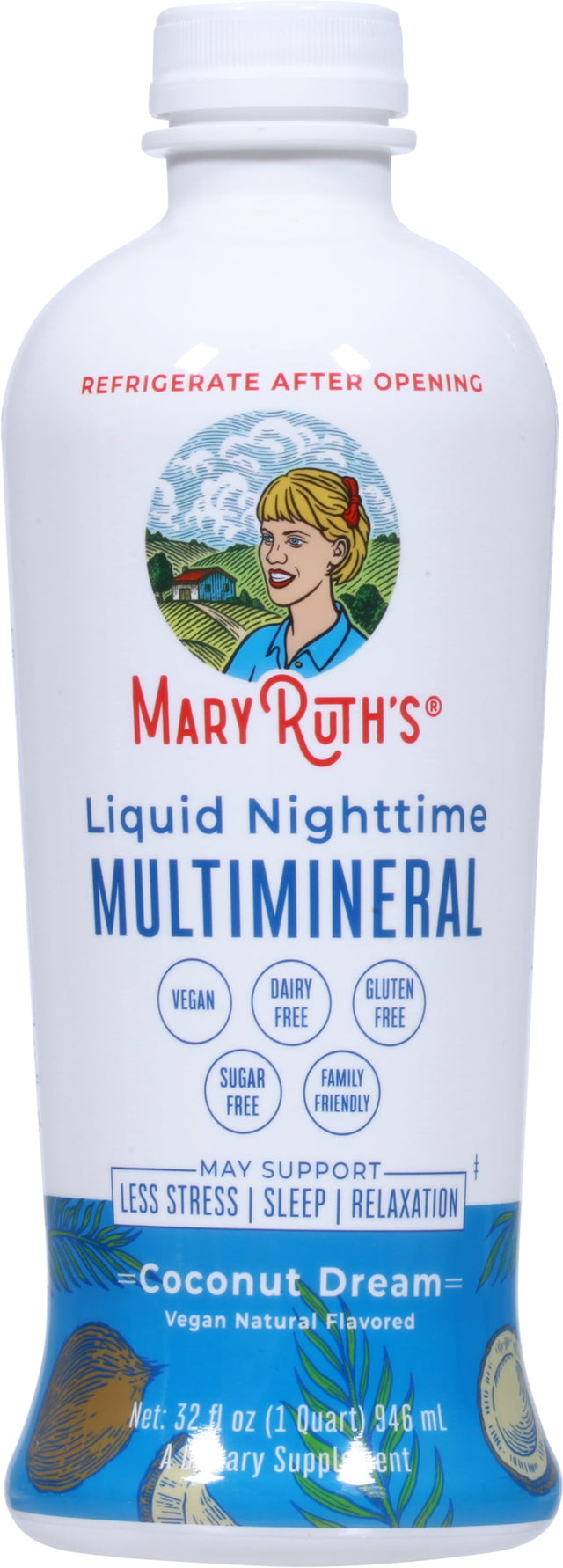 Liquid Nighttime Multimineral - Supports Sleep & Stress - Coconut Dream (32 Fl. Oz. / 64 Servings)